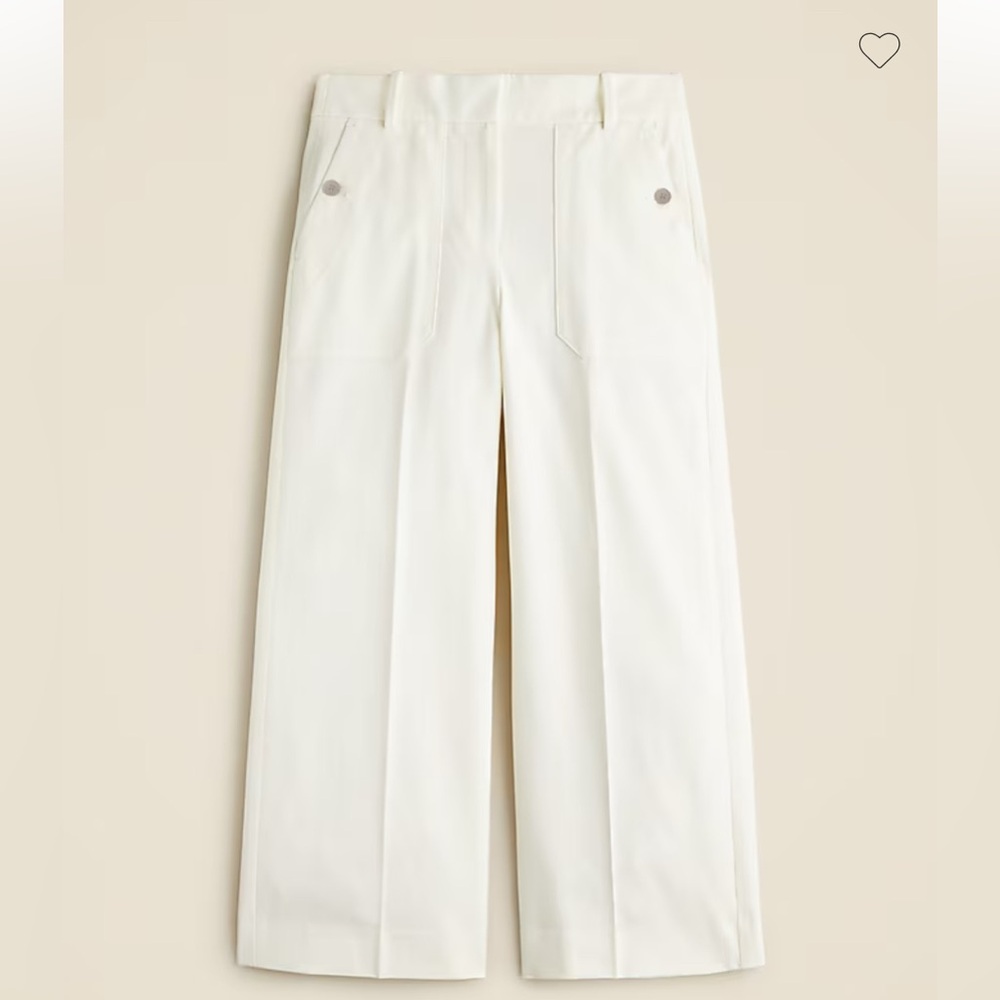 Never Worn J.Crew Cropped White Wide Leg Pants, size 18